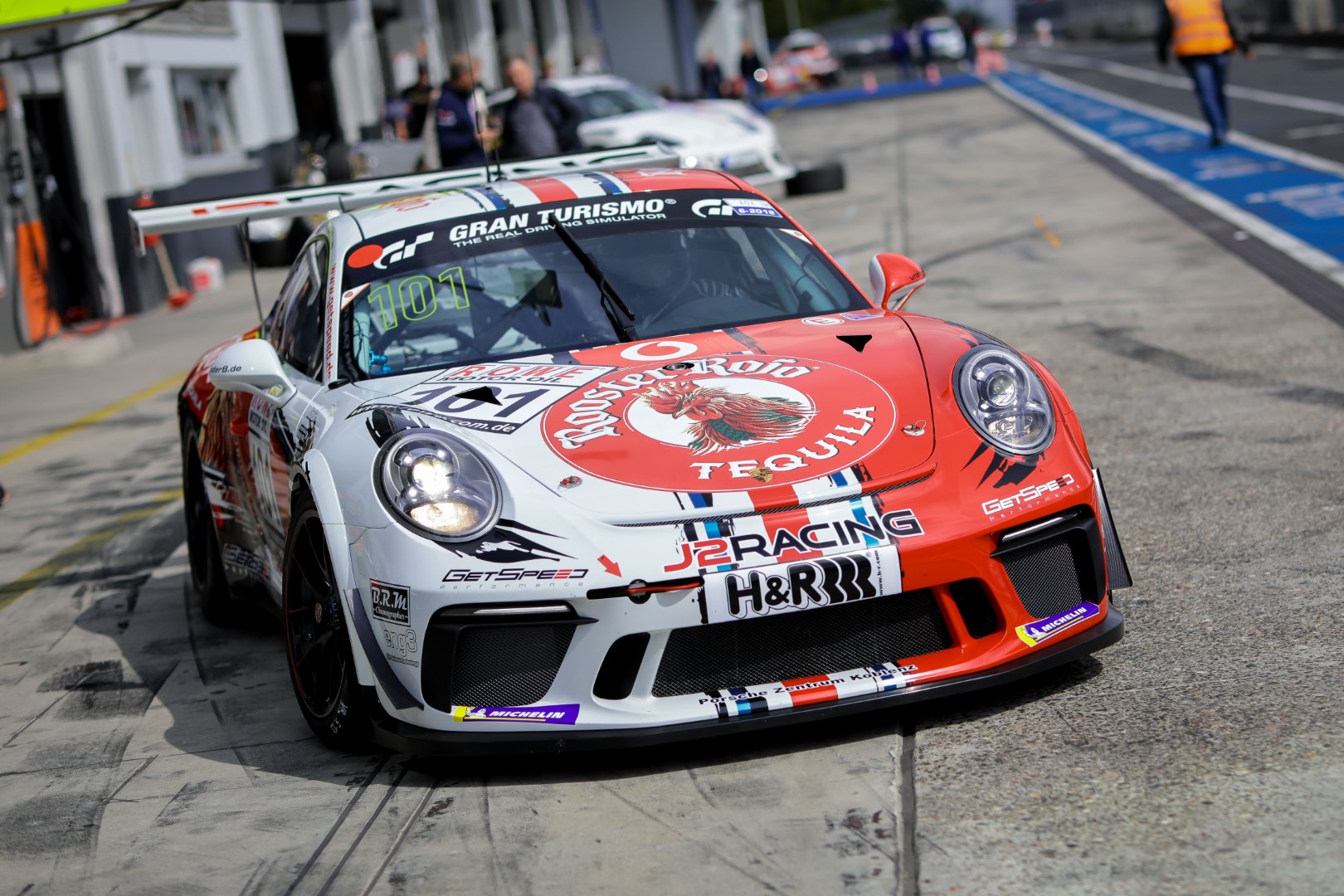 VLN 6. Lauf 2018, Nürburgring-Nordschleife - Foto: Gruppe C Photography; #101 Porsche 911 GT3 Cup, GIGASPEED Team GetSpeed Performance: John Shoffner, Janine Hill, Arno Klasen